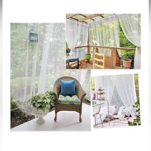 Elegant White Mosquito Net Curtains for Porch/Patio